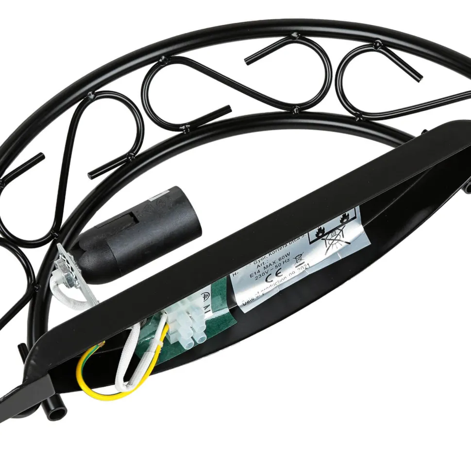 Alabaster Glas Wandleuchte Schwarz ATHEN rustikal