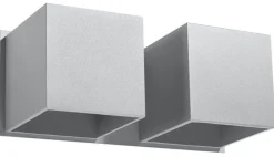 Aluminium Wandleuchte Grau eckig Up Down 2x G9 GEO