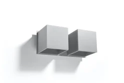 Aluminium Wandleuchte Grau eckig Up Down 2x G9 GEO