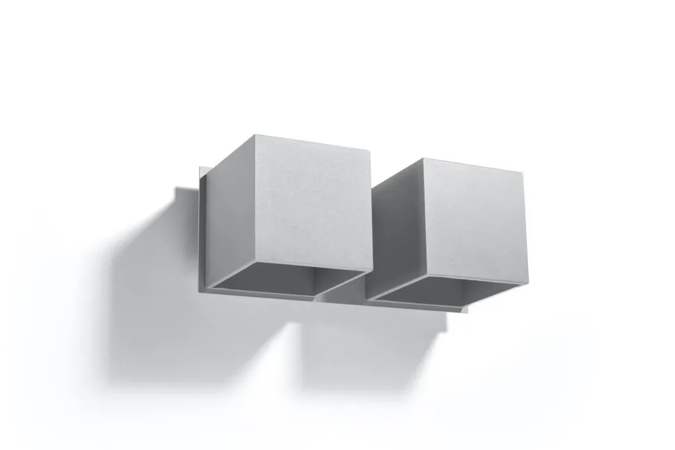 Aluminium Wandleuchte Grau eckig Up Down 2x G9 GEO