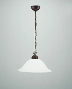 Antike Pendelleuchte Glas Messing Ø35 cm E27 blendarm