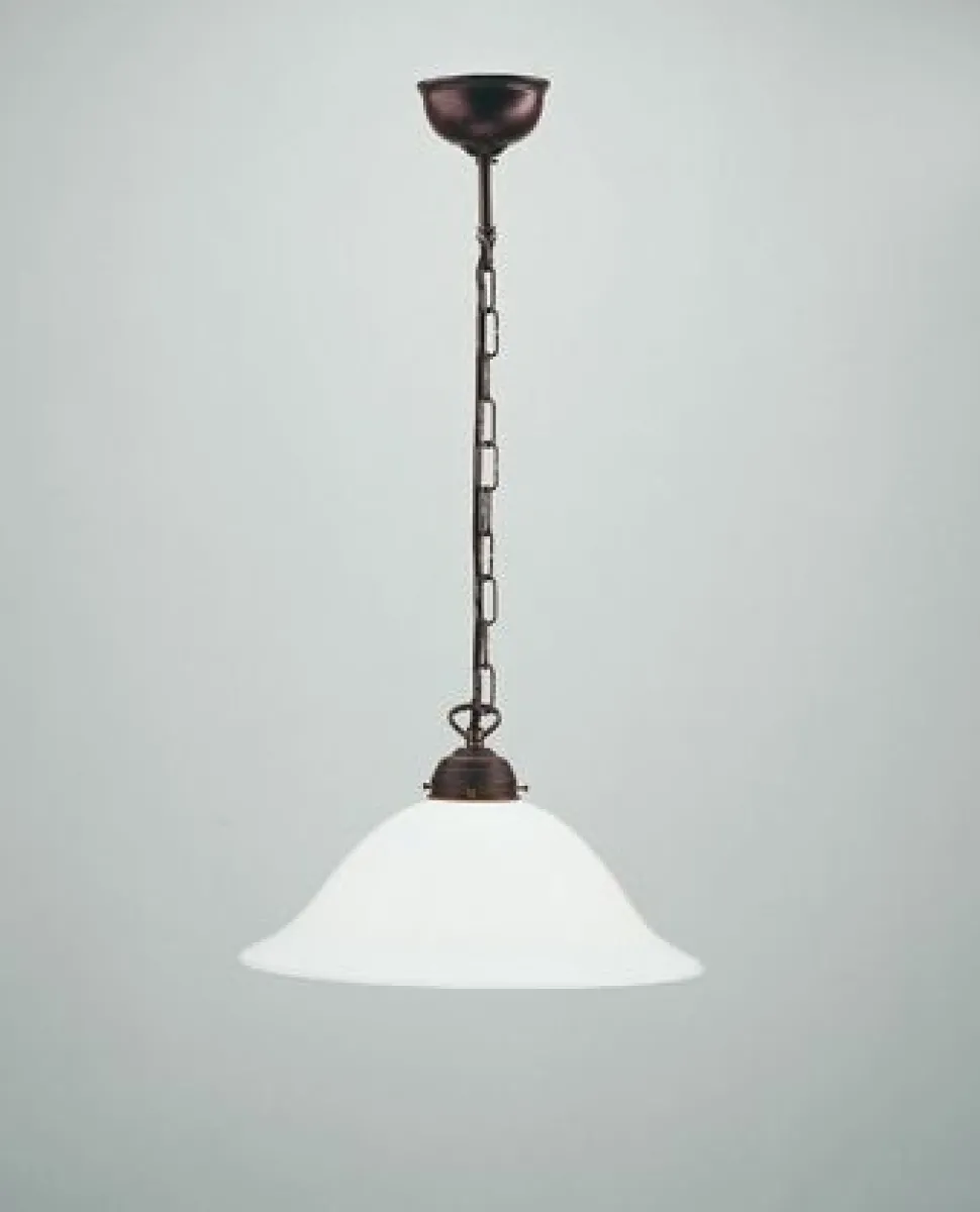 Antike Pendelleuchte Glas Messing Ø35 cm E27 blendarm