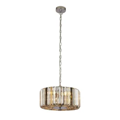 Art Déco Pendelleuchte rund Ø 35 cm Kristall Rauchglas