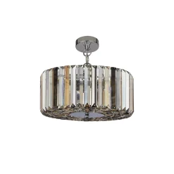 Art Déco Pendelleuchte rund Ø 35 cm Kristall Rauchglas