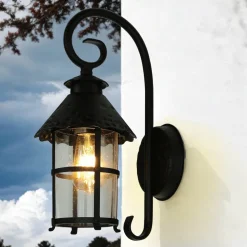 Außen Wandlampe Schwarz regenfest Rustikal TOURNAI