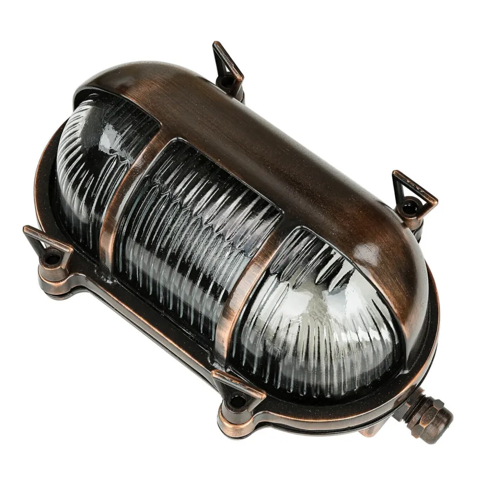 Außen Wandleuchte Messing massiv Glas IP64 E27 Weiß