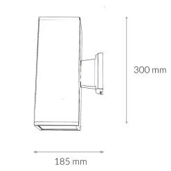 Außenlampe Anthrazit Up Down IP54 eckig 30cm