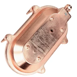 Außenlampe Messing Riffelglas Maritim IP64 E27 Kupfer