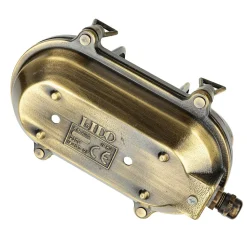 Außenlampe Messing Riffelglas E27 IP64 Maritim SKIATHOS