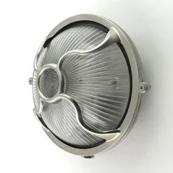 Außenlampe Wand Messing Glas E27 IP64 rund D: 17,5 cm