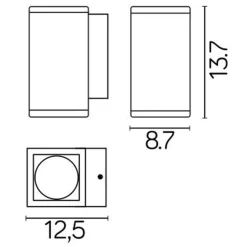 Außenleuchte Anthrazit Aluminium eckig IP54