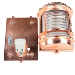 Außenleuchte Wand E27 IP64 Messing Glas in Kupfer