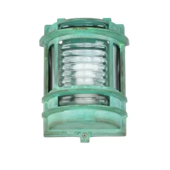 Außenleuchte Wand IP64 Messing Glas Grün antik E27