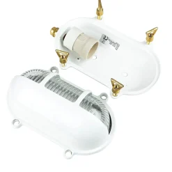 Außenleuchte Wand IP64 Messing Riffelglas Maritim E27