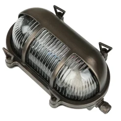 Außenleuchte Wand Messing Glas Maritim IP64 B: 21 cm E27