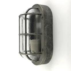 Außenwandlampe Echt-Messing Glas E27 IP64 23 cm Maritim