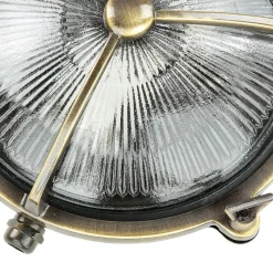 Außenwandlampe Glas Messing Haus rund rostfrei