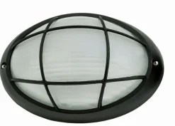 Außenwandlampe Maritim oval B:22cm IP44 E27 Schwarz