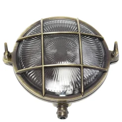 Außenwandleuchte Antik Echt Messing Käfigschirm