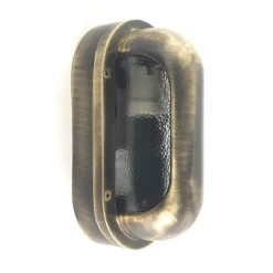 Außenwandleuchte Maritim Glas Messing E27 IP64 H: 23 cm