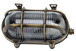 Außenwandleuchte Messing Maritim oval IP64 rostfrei