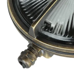 Außenwandleuchte Rund Messing Glas Maritim IP64 Haus