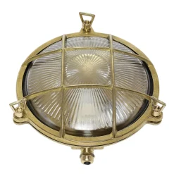 Außenwandleuchte Rund Terrasse Haus Messing Maritim