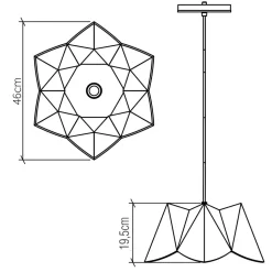 Außergewöhnliche Hängelampe Holz Furnier Teak B: 46 cm E27