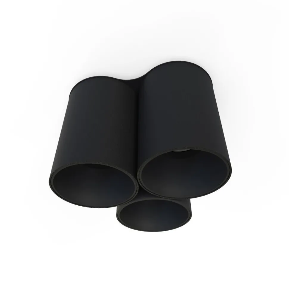 Aufbauspot Lampe Schwarz 3-flammig GU10 Modern