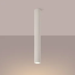 Aufbauspot Metall Ø 6,5 cm H: 60 cm GU10 in Creme Modern