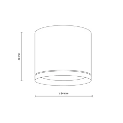 Aufbauspot Schwarz Aluminium GX53 IP44 Ø8,4 cm Aufputz