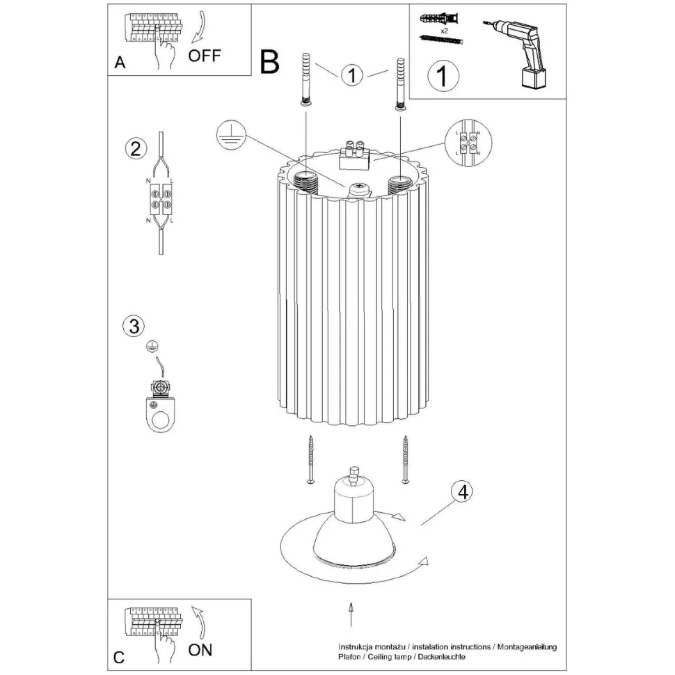 Aufbauspot Schwarz klein GU10 Ø 6,5 cm H: 10 cm Aluminium