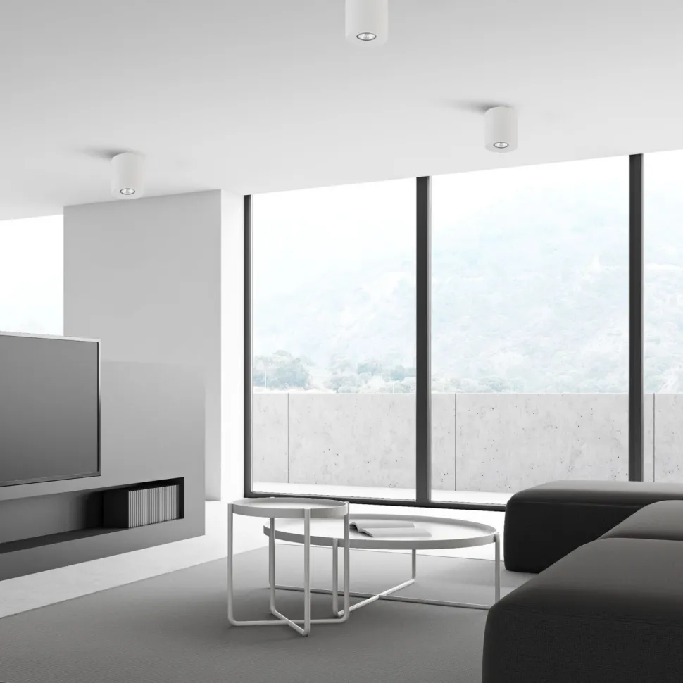 Aufbauspot Weiß Metall Ø 11 cm rund GU10 Zeitlos