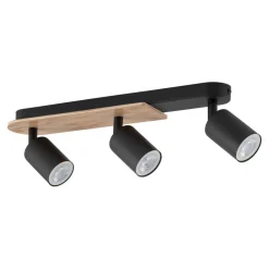 Aufbaustrahler 3-flammig GU10 51 cm Metall Holz Modern