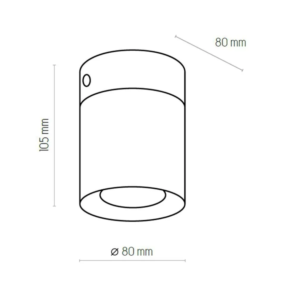 Aufbaustrahler GU10 Metall Weiß akzentuiert Ø8 cm