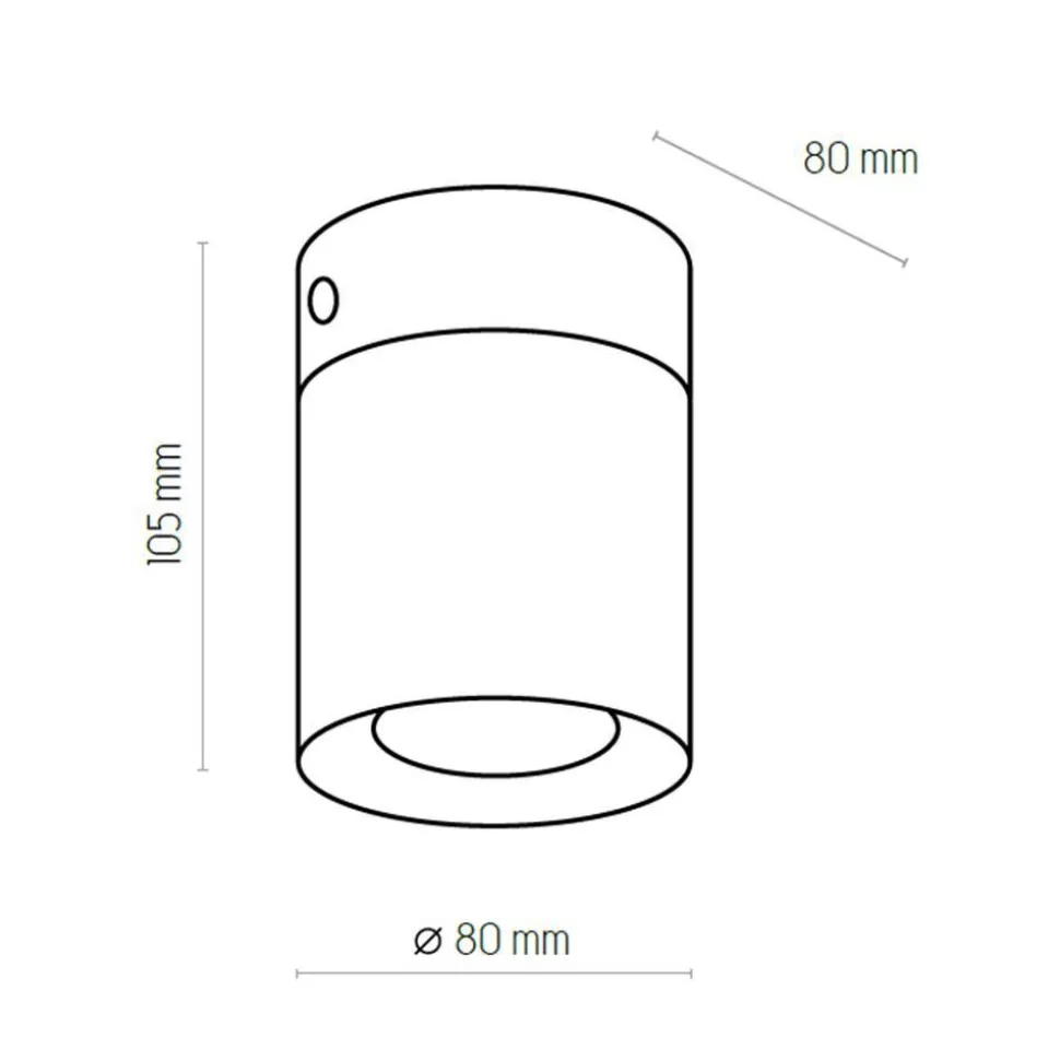 Aufbaustrahler GU10 Metall Weiß akzentuiert Ø8 cm