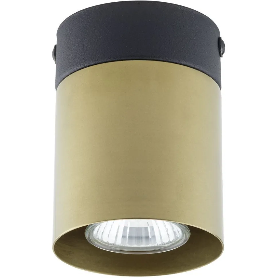 Aufbaustrahler Metall Schwarz Gold Ø8 cm elegant