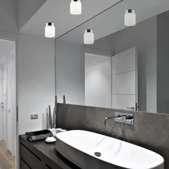 Aufbaustrahler Weiß Chrom Glas