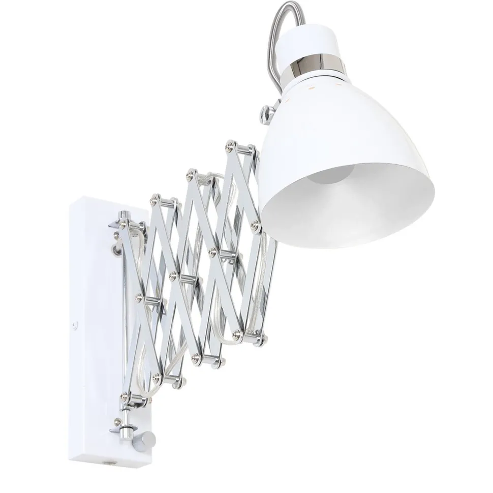 Ausziehbarer Wandstrahler dimmbar Weiß T:90 cm Stecker