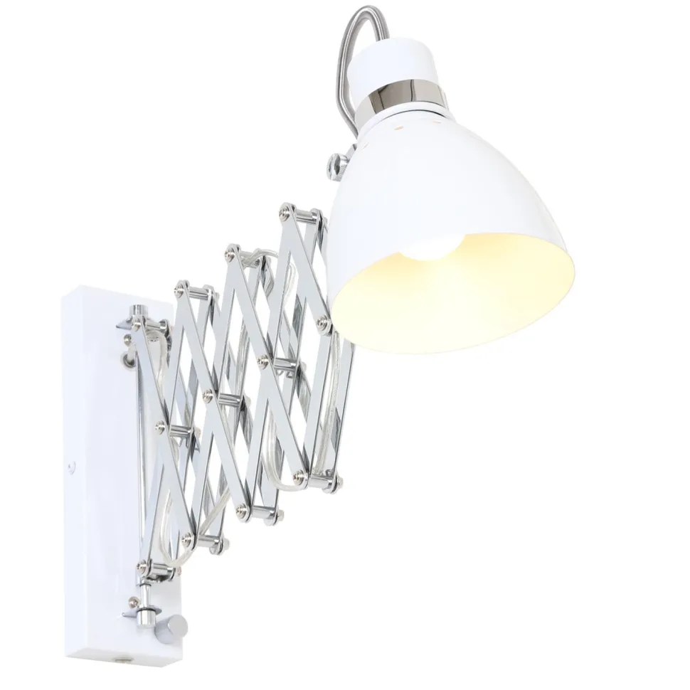 Ausziehbarer Wandstrahler dimmbar Weiß T:90 cm Stecker