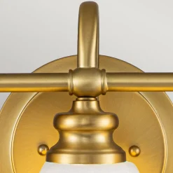 Badezimmerlampe LED G9 IP44 B: 61 cm Messing Weiß