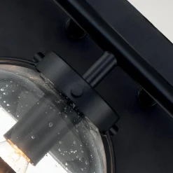 Badezimmerlampe Schwarz Metall Glas 60,6 cm breit IP44 Wand