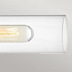 Badezimmerlampe Wand 56,5 cm breit IP44 2x E27 Metall Glas