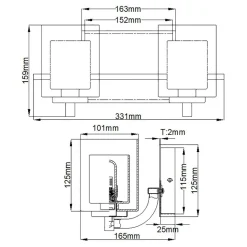 Badezimmerlampe Wand 33,1 cm breit IP44 G9 LED 3000 K