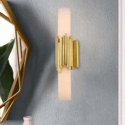 Badezimmerlampe Wand LED G9 55,9 cm hoch Metall Glas IP44