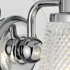 Badezimmerlampe Wand mit LED G9 IP44 16 cm hoch Metall Glas