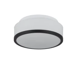 Badezimmerleuchte Decke Ø 23 cm rund Glas Weiß Schwarz IP44