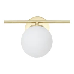 Badezimmerleuchte Kugelschirm G9 IP44 in Messing Weiß