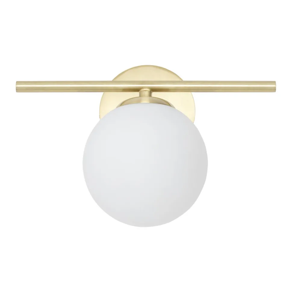 Badezimmerleuchte Kugelschirm G9 IP44 in Messing Weiß