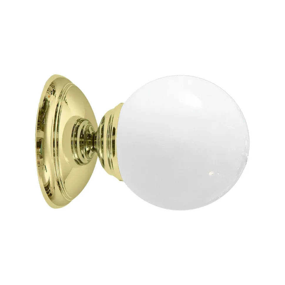 Badezimmerleuchte Wand Ø 12 cm Kugelschirm Glas Messing E14